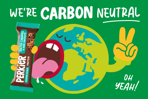 Perkier Bar graphic highlighting the product is carbon neutral