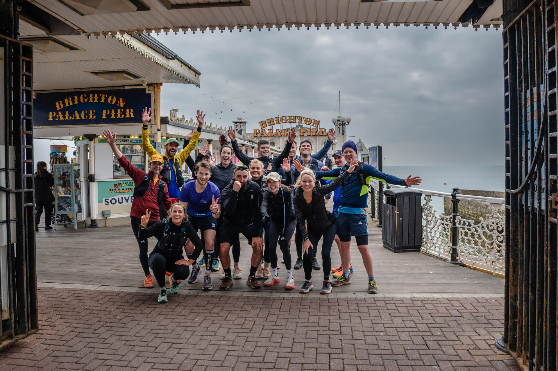 Runners at the end of their trail run in Brighton
