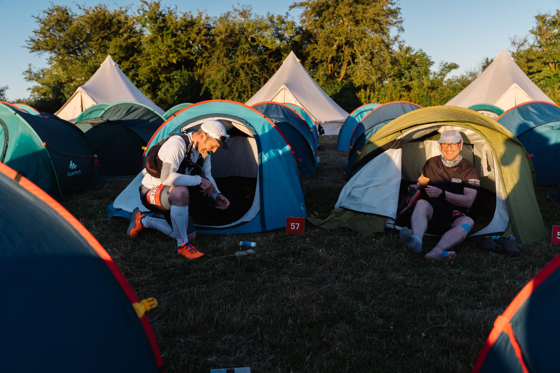 Resting at an ultramarathon