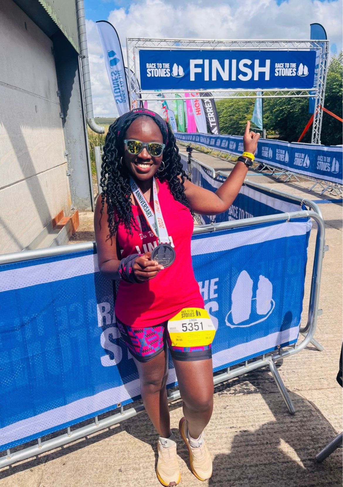 Linda from Black girls do run at finish line 